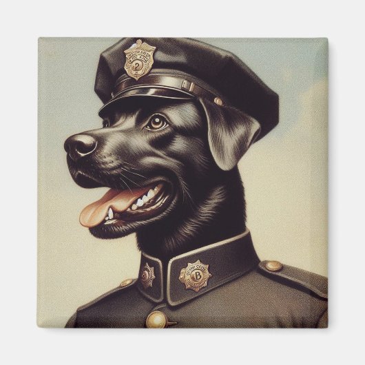 ヴィンテージ絵を描犬 マグネット (正面)