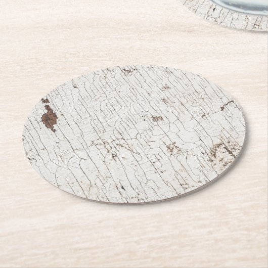 ヴィンテージ絵を描白材 ラウンドペーパーコースター (アングル)