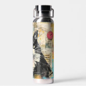 ヴィンテージ絵を描黒猫の名 ウォーターボトル (背面)