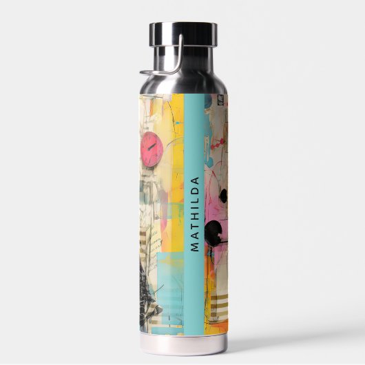 ヴィンテージ絵を描黒猫の名 ウォーターボトル (右面)