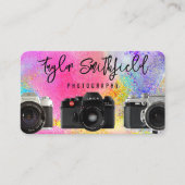 ヴィンテージ絵を描（ばちゃばちゃ）跳ねる写真事業 名刺 (正面)