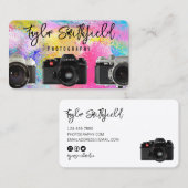 ヴィンテージ絵を描（ばちゃばちゃ）跳ねる撮影 名刺 (正面/裏面)