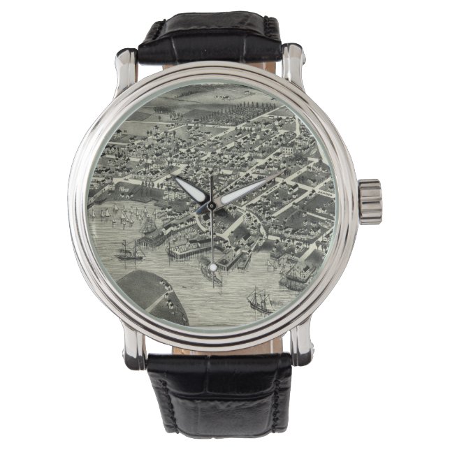ヴィンテージ絵図エドガータウンMA (1886) 腕時計 (正面)