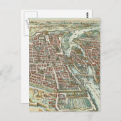 ヴィンテージ絵図パリ(1615) ポストカード (正面/裏面)