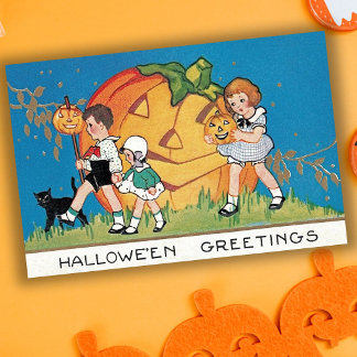 ヴィンテージ絵本のハロウィン グリーティングカード
