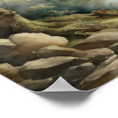 ヴィンテージ絵画のスタイル風景 ポスター (角)