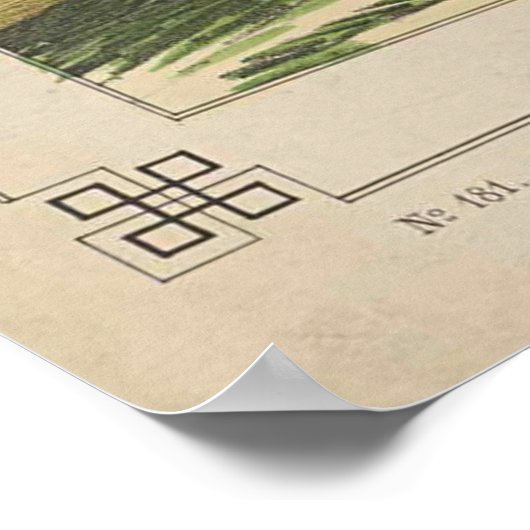 ヴィンテージ絵画のゾウに乗る男たち ポスター (角)