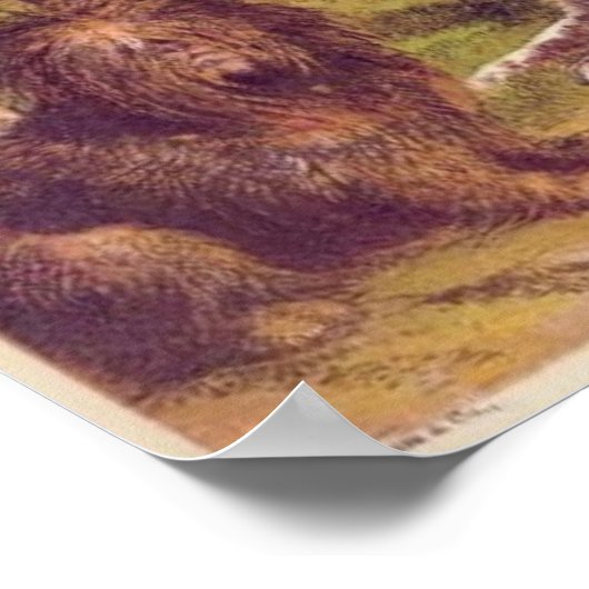 ヴィンテージ絵画のドッググループのキャンバス印刷 ポスター (角)