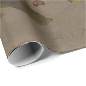 ヴィンテージ絵画のハチドリとリンゴの花 ラッピングペーパー (ロールコーナー)