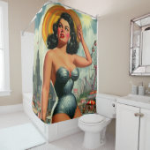 ヴィンテージ絵画のピン留め シャワーカーテン (インサイチュ)