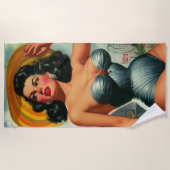 ヴィンテージ絵画のピン留め ビーチタオル (正面)