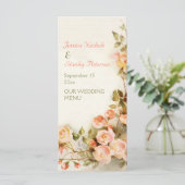 ヴィンテージ絵画のロマンチックなバラのメ結婚ニュー メニュー (スタンド正面)