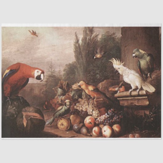 ヴィンテージ絵画の切り離しティッシュペーパー 薄葉紙 (正面)