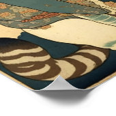 ヴィンテージ絵画の国芳スタイル猫 ポスター (角)