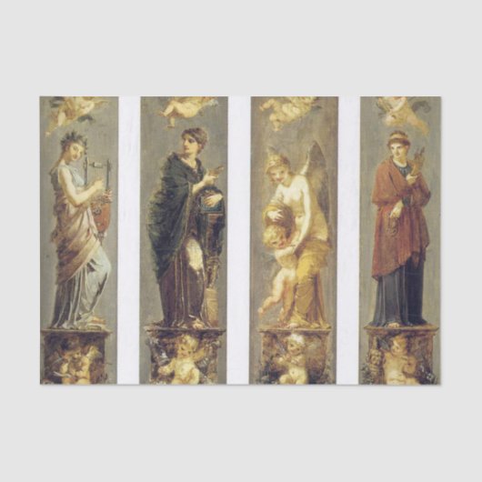 ヴィンテージ絵画の天使 薄葉紙 (正面)