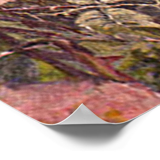 ヴィンテージ絵画の妖精と花 ポスター (角)