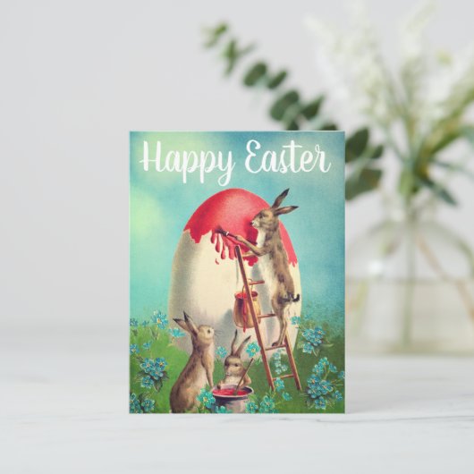 ヴィンテージ絵画の復活卵ハッピーイースター ポストカード (スタンド正面)