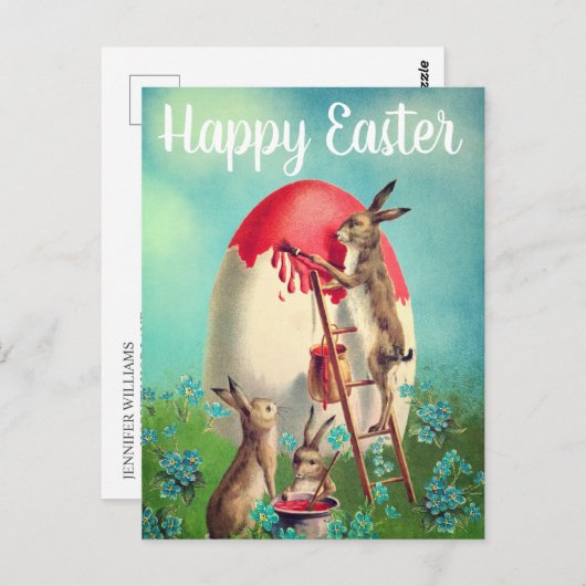 ヴィンテージ絵画の復活卵ハッピーイースター ポストカード (正面/裏面)