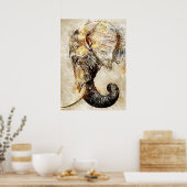 ヴィンテージ絵画の水色の頭 ポスター (キッチン)