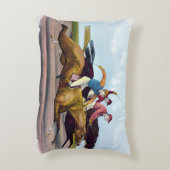 ヴィンテージ絵画の競馬場 アクセントクッション (裏面(縦))
