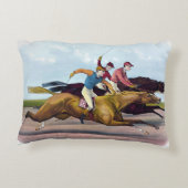 ヴィンテージ絵画の競馬場 アクセントクッション (裏面)