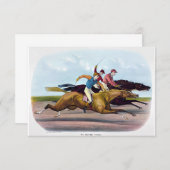 ヴィンテージ絵画の競馬場 サンキューカード (正面/裏面)