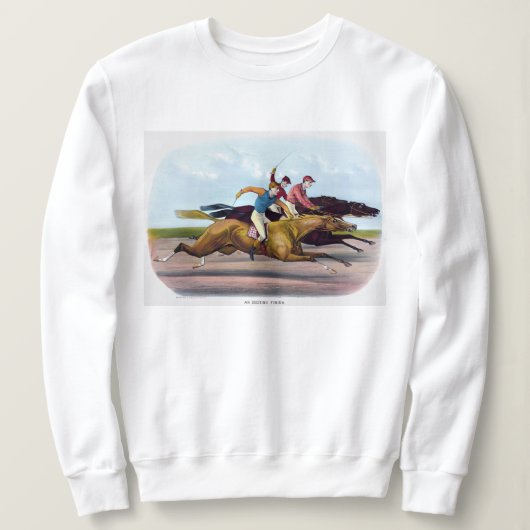 ヴィンテージ絵画の競馬場 スウェットシャツ (デザイン正面)