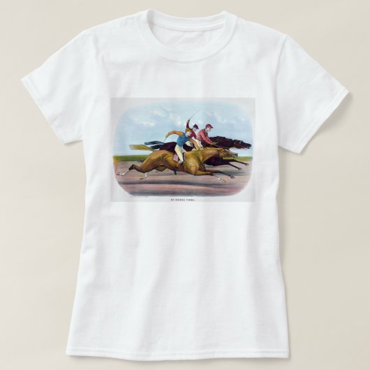 ヴィンテージ絵画の競馬場 Tシャツ (デザイン正面)