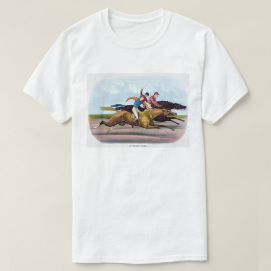 ヴィンテージ絵画の競馬場 Tシャツ (デザイン正面)