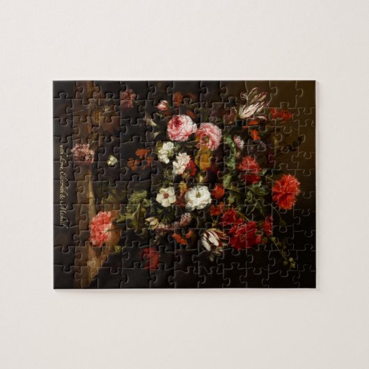 ヴィンテージ絵画の花と子供の芸術愛好家 ジグソーパズル (横)