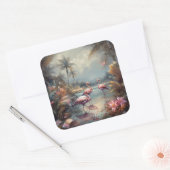 ヴィンテージ絵画の花 スクエアシール (封筒)