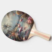 ヴィンテージ絵画の花 卓球ラケット (横)