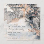 ヴィンテージ絵画アジ結婚ア美術 招待状 (正面/裏面)