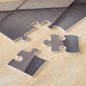 ヴィンテージ絵画カーとダイナーの水色 ジグソーパズル (側面)