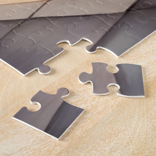 ヴィンテージ絵画カーとダイナーの水色 ジグソーパズル (側面)