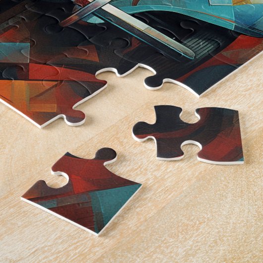 ヴィンテージ絵画カーの抽象芸術アート ジグソーパズル (側面)