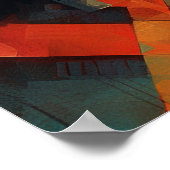 ヴィンテージ絵画カーの抽象芸術アート ポスター (角)