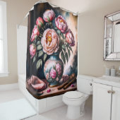 ヴィンテージ絵画スタイルの花花花瓶 シャワーカーテン (インサイチュ)