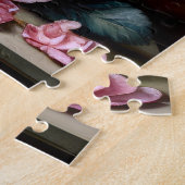 ヴィンテージ絵画スタイルの花花花瓶 ジグソーパズル (側面)