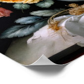 ヴィンテージ絵画スタイルの花花花瓶 ポスター (角)