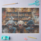 ヴィンテージ絵画ズのメンズアットウエスタンサルーンデコップページ 薄葉紙 (クラフト)