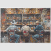 ヴィンテージ絵画ズのメンズアットウエスタンサルーンデコップページ 薄葉紙 (正面)