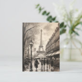 ヴィンテージ絵画ズエッフェルタワーパリフランストラベル ポストカード (スタンド正面)