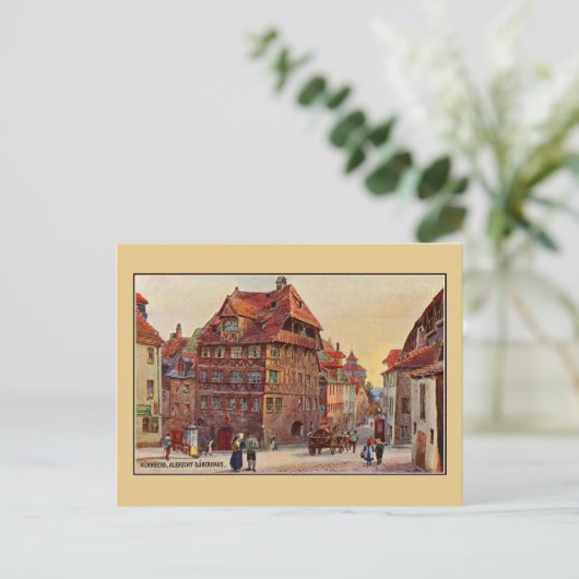 ヴィンテージ絵画ズニュルンベルクアルブレクテデュラーハウスアート ポストカード (スタンド正面)