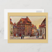 ヴィンテージ絵画ズニュルンベルクアルブレクテデュラーハウスアート ポストカード (正面/裏面)