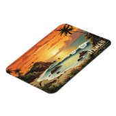 ヴィンテージ絵画ズハワイビーチトロピカルパラダイス マグネット (左側)