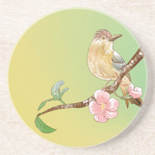 ヴィンテージ絵画ナチュラリストの花鳥 コースター