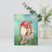 ヴィンテージ絵画バニーのイースターエッグ シーズンポストカード (スタンド正面)