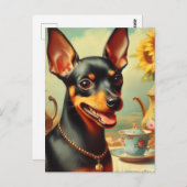 ヴィンテージ絵画ピンシャー ポストカード (正面/裏面)