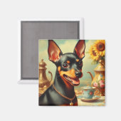 ヴィンテージ絵画ピンシャー マグネット (正面/裏面)